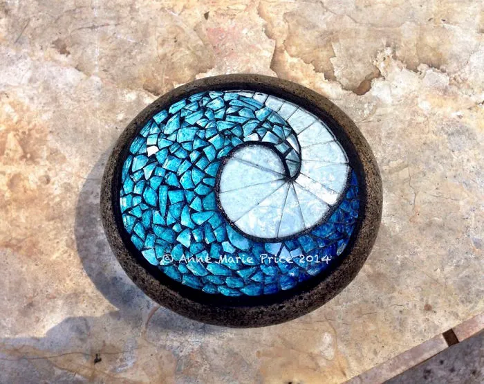 As A Way To Relax, I Make These Colorful Mosaics On Stones