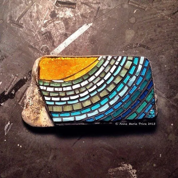 As A Way To Relax, I Make These Colorful Mosaics On Stones