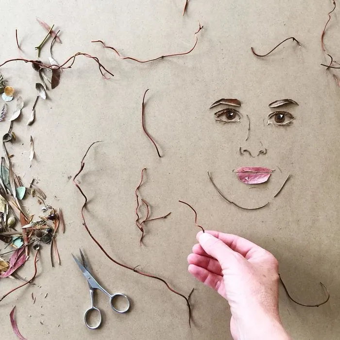 I Balance Twigs And Flowers To Create Intricate Portraits Out Of Mother Nature