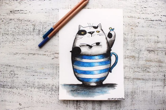 I Haven't Painted A Single Pic For 3 Years Since My Son Was Born, So I Started This 365 Watercolor Challenge