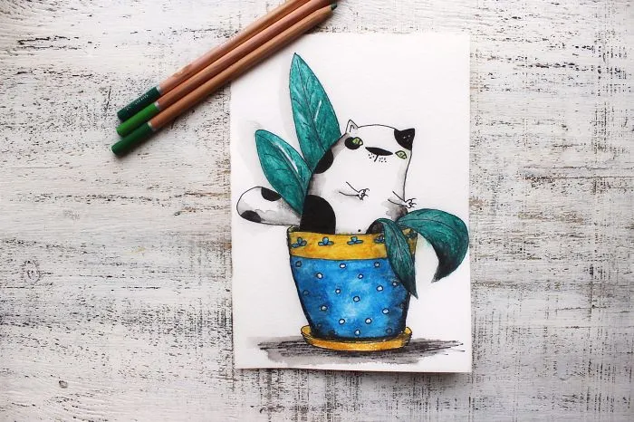 I Haven't Painted A Single Pic For 3 Years Since My Son Was Born, So I Started This 365 Watercolor Challenge