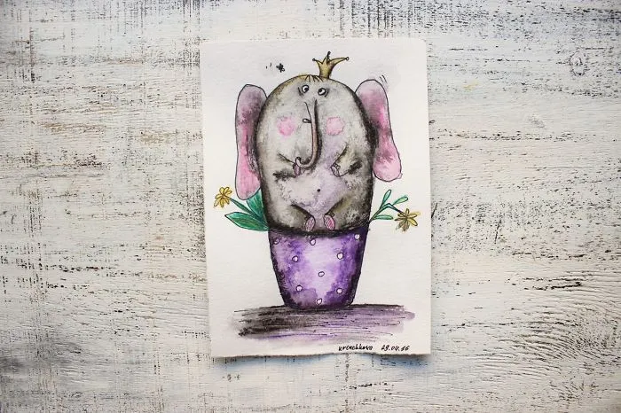 I Haven't Painted A Single Pic For 3 Years Since My Son Was Born, So I Started This 365 Watercolor Challenge