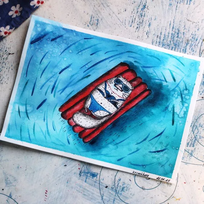 I Haven't Painted A Single Pic For 3 Years Since My Son Was Born, So I Started This 365 Watercolor Challenge