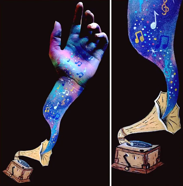 I Turn My Arms Into Optical Illusions