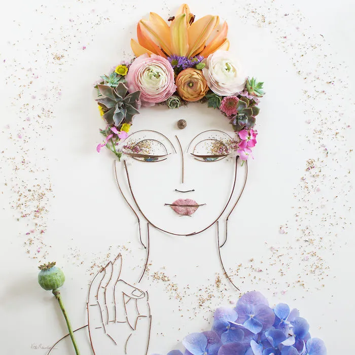 I Balance Twigs And Flowers To Create Intricate Portraits Out Of Mother Nature