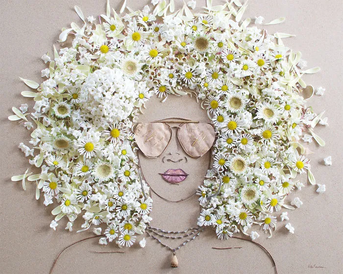 I Balance Twigs And Flowers To Create Intricate Portraits Out Of Mother Nature
