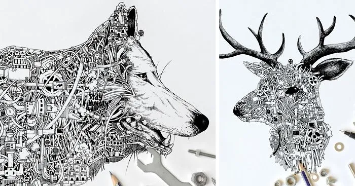 I Doodle Animals And Objects With A Steampunk Twist