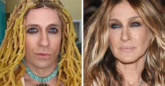 Former 'Buffy' Star Recreates Celebrity Outfits Using Stuff He Finds At Home