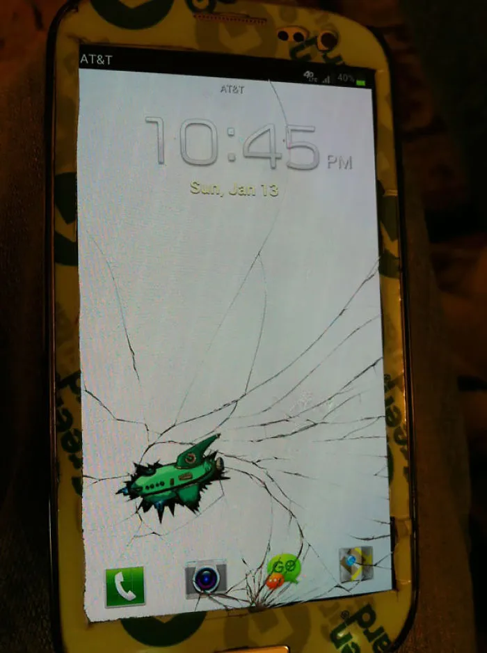 Busted Phone Screen. Made The Best Of It