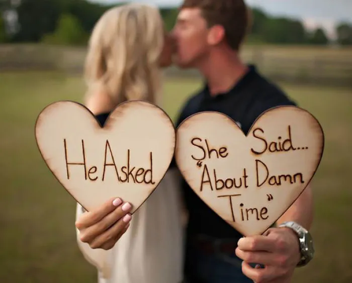 She Said "About Damn Time" Engagement Announcement