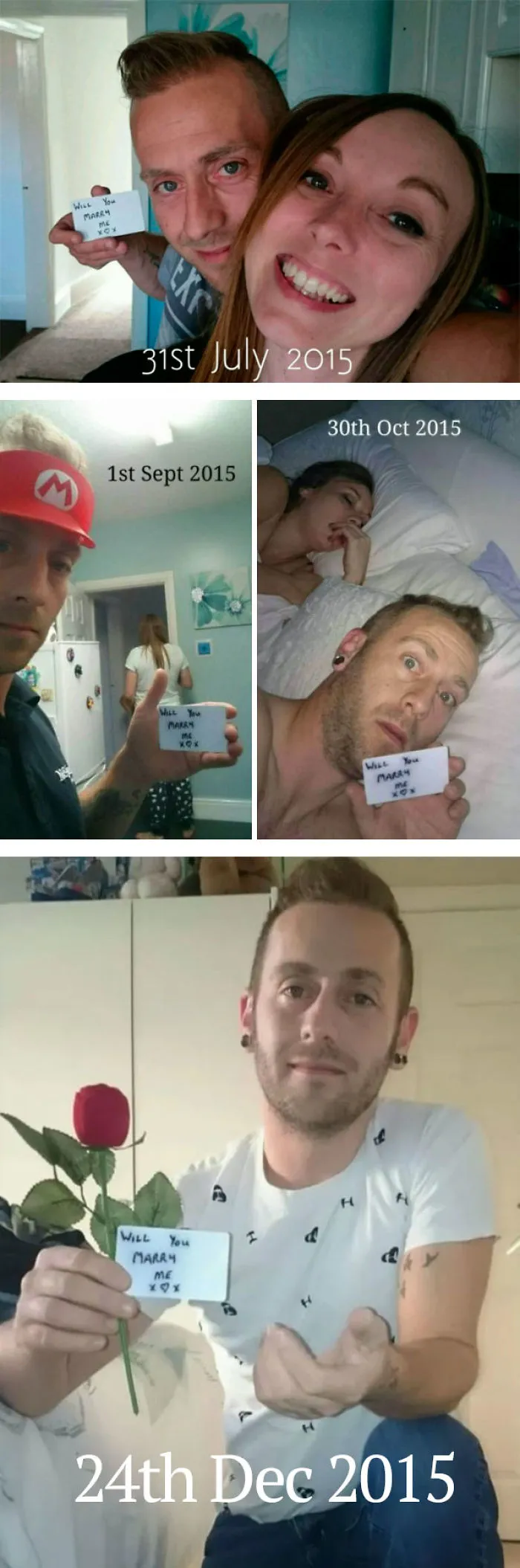 Guy Hides Marriage Proposal In Every Photo With His Girlfriend For Months