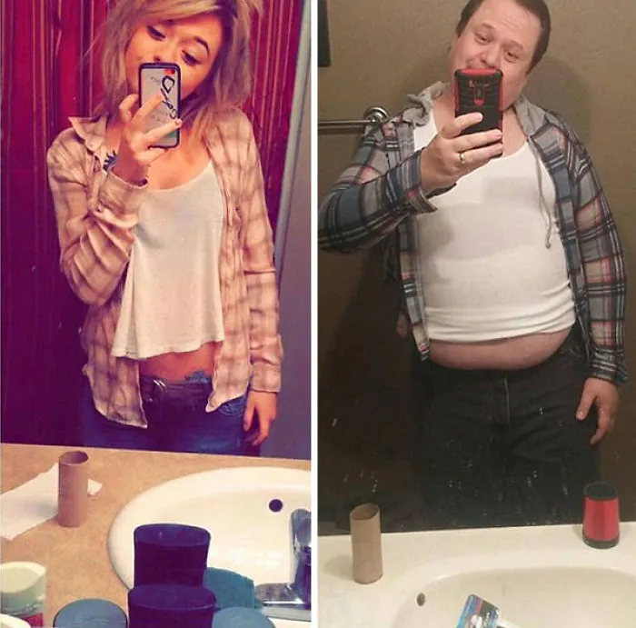 Dad Trolls His Daughter By Recreating Her Selfies