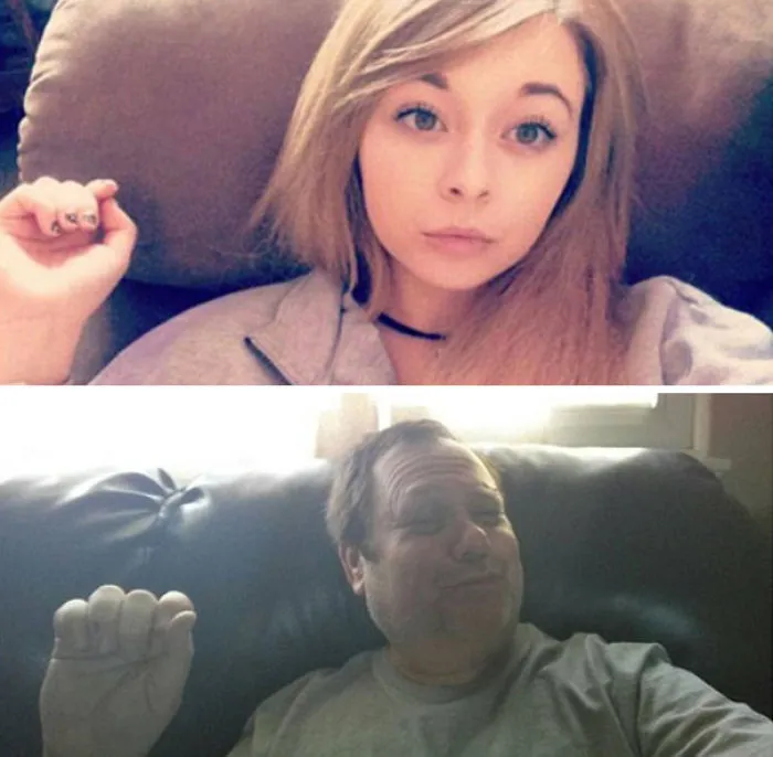 Dad Trolls His Daughter By Recreating Her Selfies