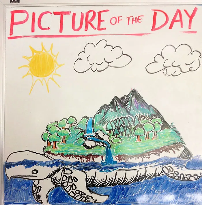 Teacher Draws Awesome Pictures For His Students Every Day (61 Pics)