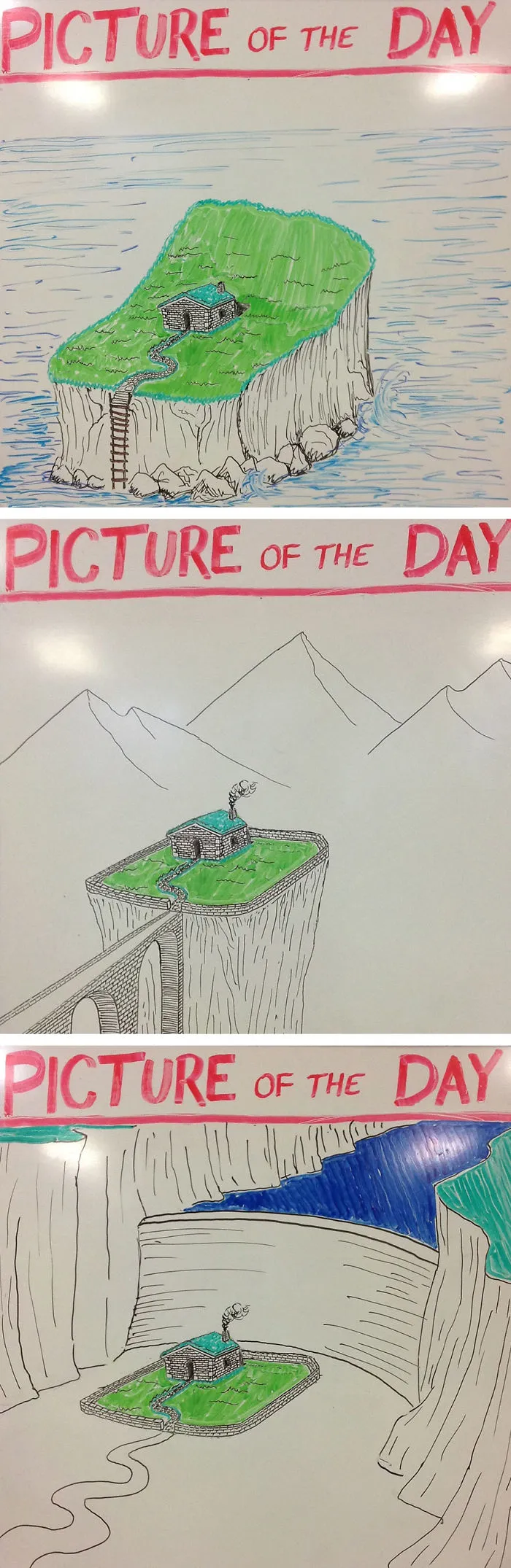 Teacher Draws Awesome Pictures For His Students Every Day (61 Pics)