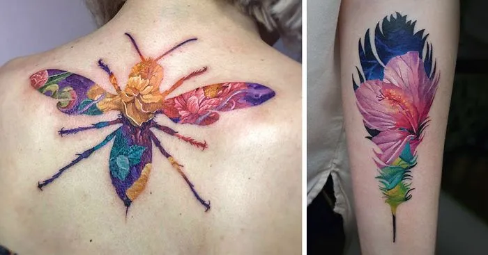 Double Exposure Tattoos by Ukrainian Artist Andrey Lukovnikov
