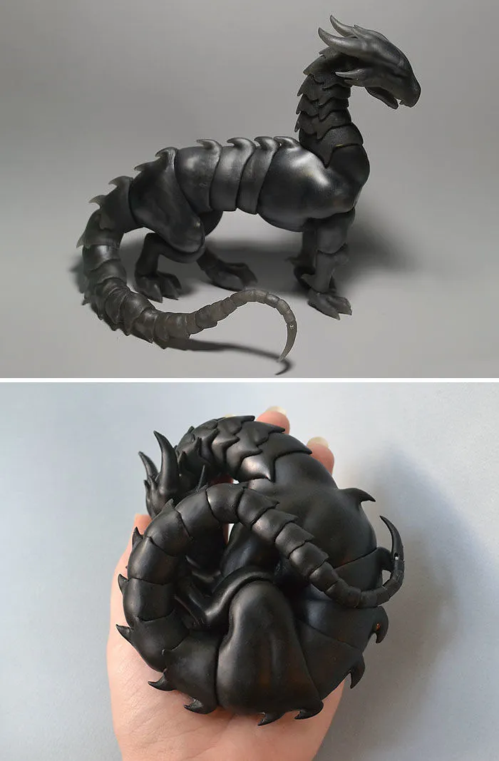Ball-Jointed Dragon Which Curls Up How You Want