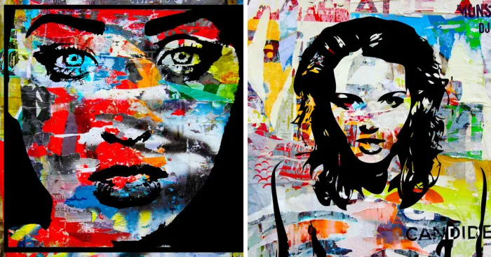 I Create Digital Portraits Using Walls With Torn Posters As Backgrounds
