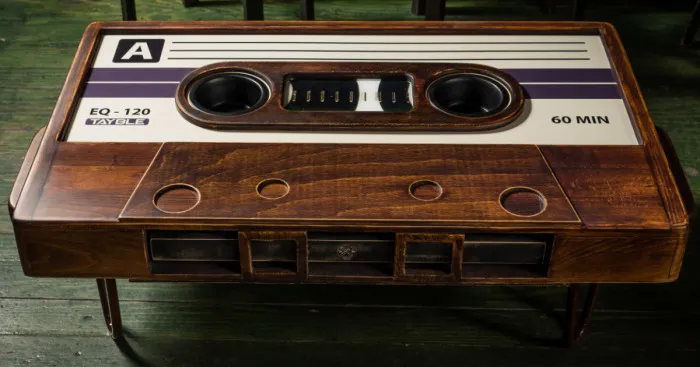 My Friend Made This Awesome Cassette Tape Coffee Table