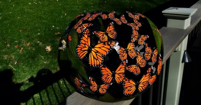 I Carved Monarch Butterflies In Gourd