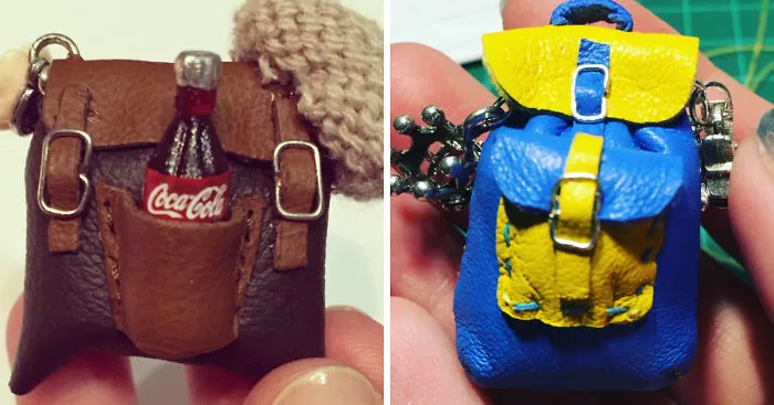 I Create Miniature Backpacks Brooches