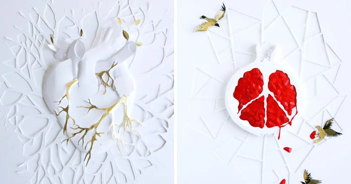 I Made A Series Of Paper Artwork That Represents The Struggles In My Life