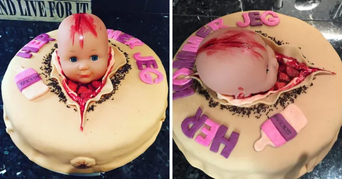 My Wife Wanted To Shock Her Sister With A Special Cake For Her Baby Shower.... Success!