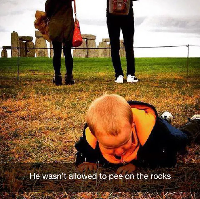 He wasn't allowed to pee on the rocks
