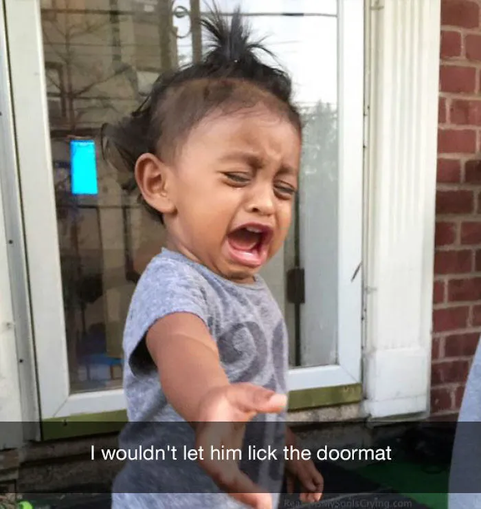 I wouldn't let him lick the doormat