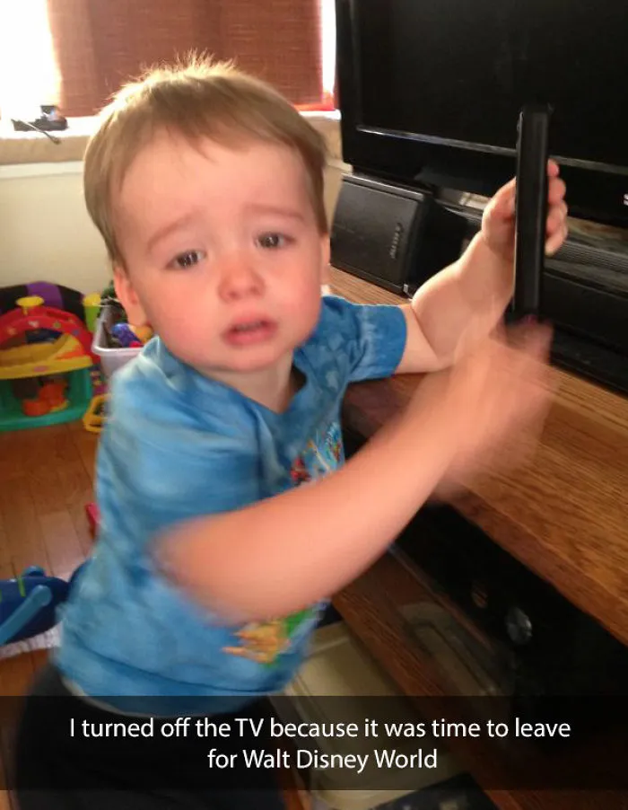 I turned off the TV because it was time to leave for Walt Disney World