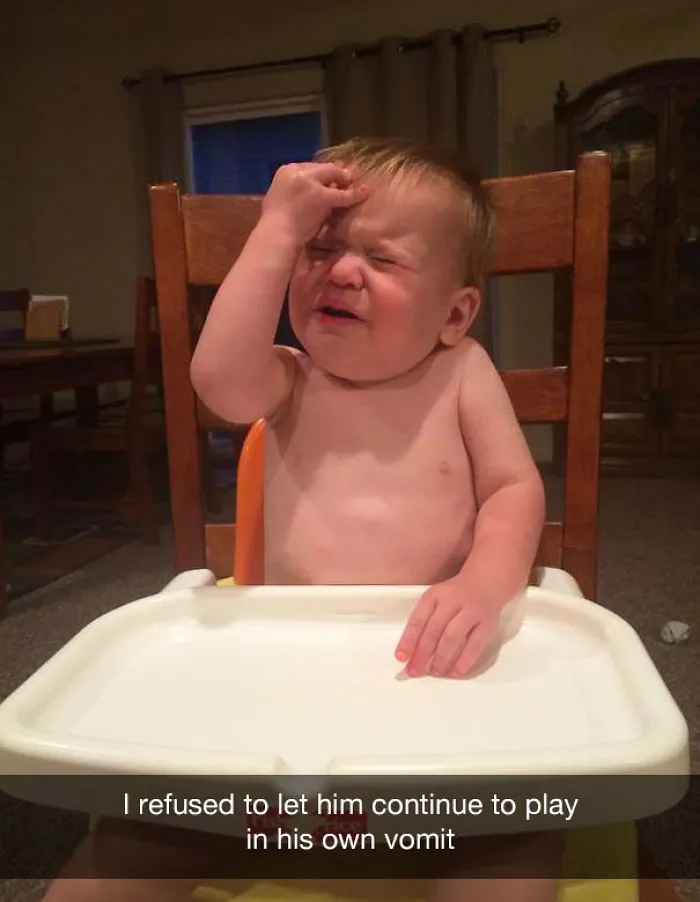 I refused to let him continue to play in his own vomit