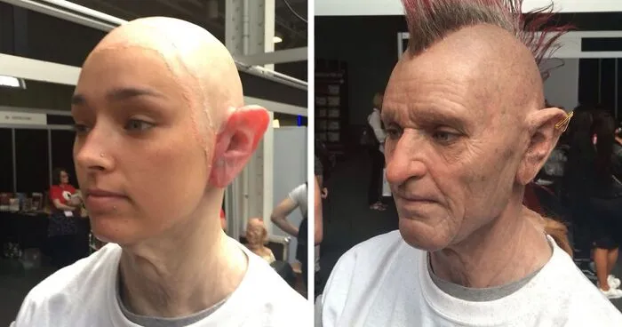 Makeup Artist Transforms Young Girl Into An Old Punk