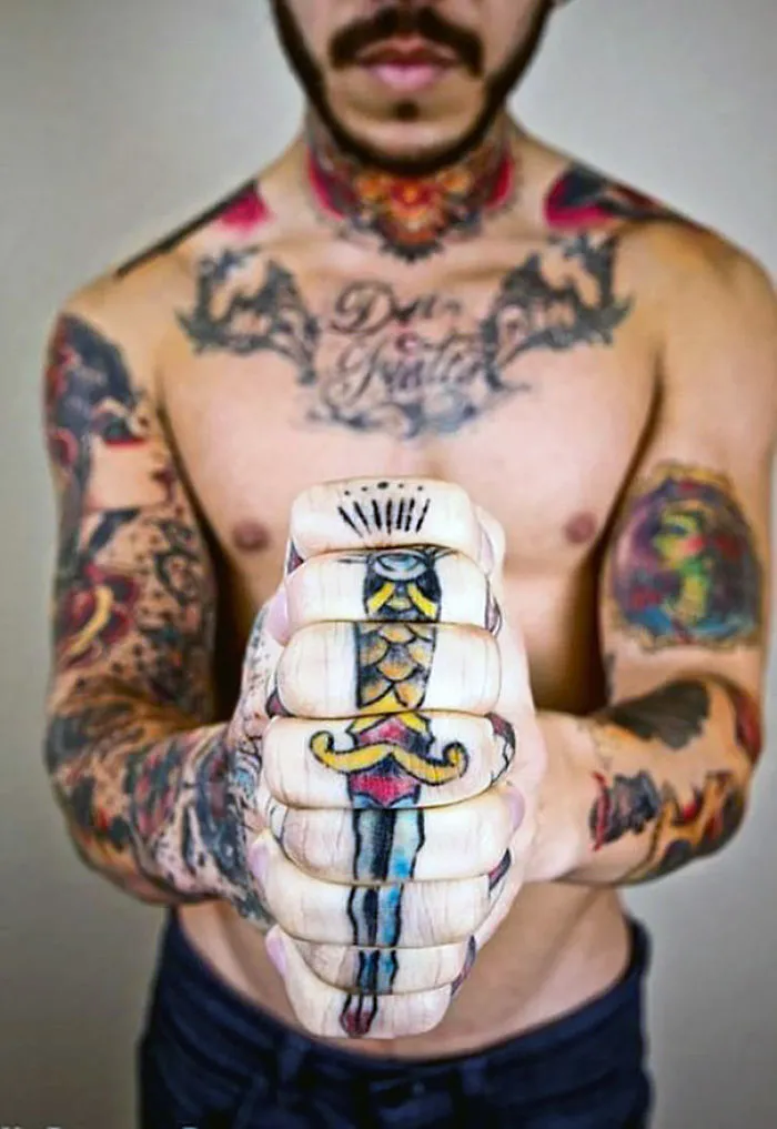Secret Sword Tattoo That Only Makes Sense When You Put Your Hands The Right Way