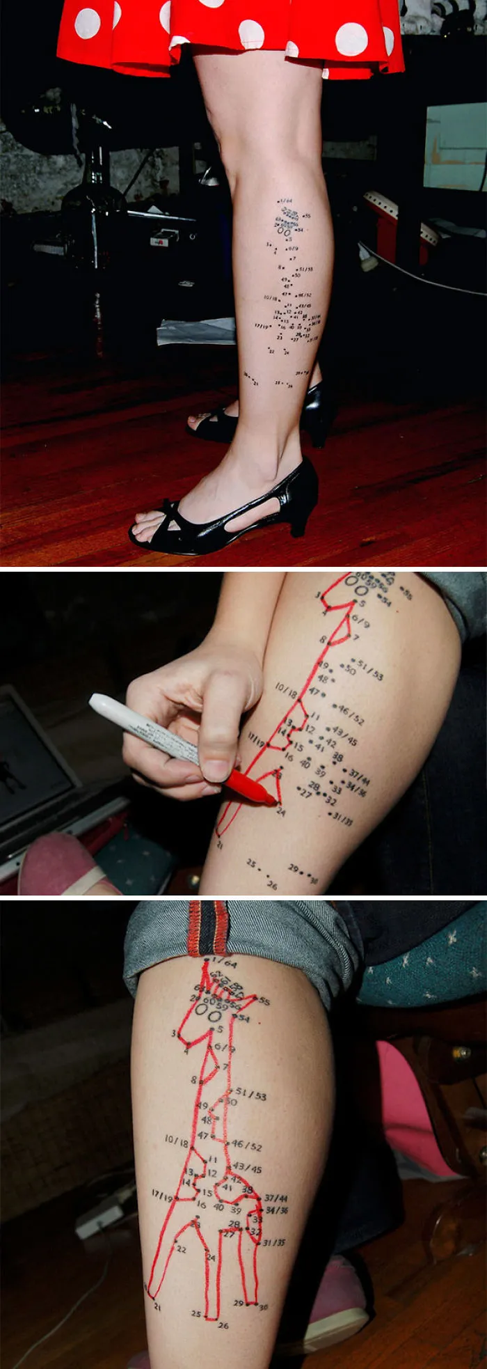 Connect The Dots Giraffe Tattoo