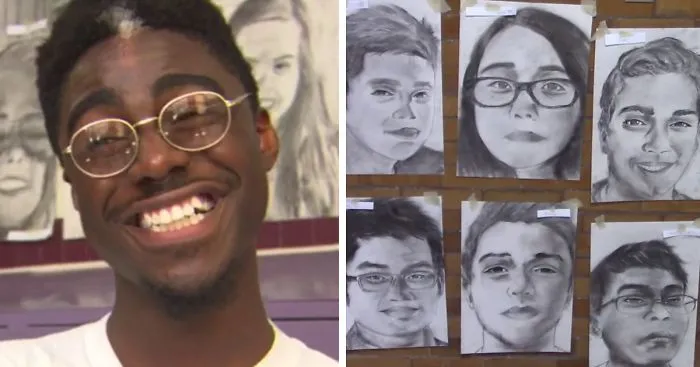 High School Student Secretly Draws All 411 Of His Graduating Classmates