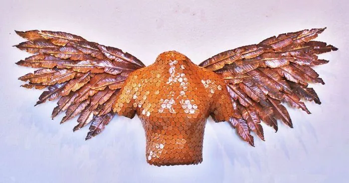 I Spent A Month Creating This Copper And Coin Angel Sculpture