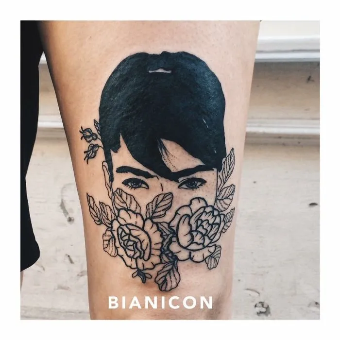 Portraits With Lines And Flowers