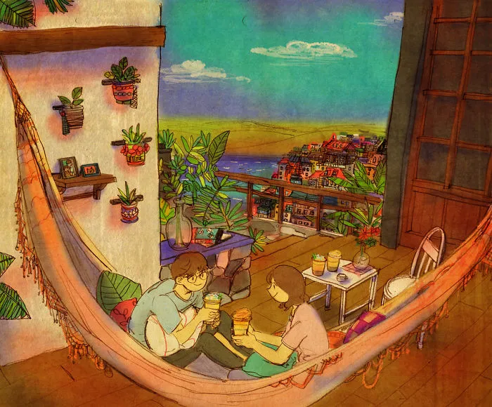 Relaxing In A Hammock For Two