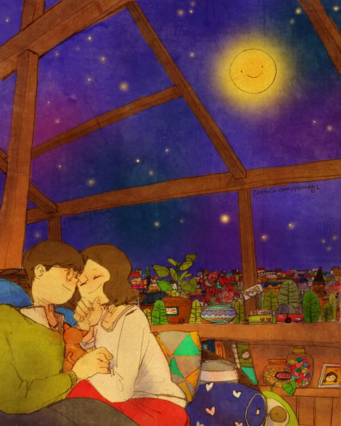 Cuddling In The Moonlight
