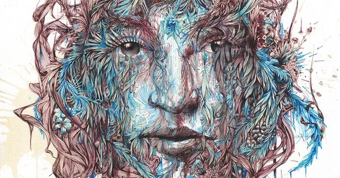 I Mix Ink, Tea, Alcohol, And Embroidery To Create These Paintings