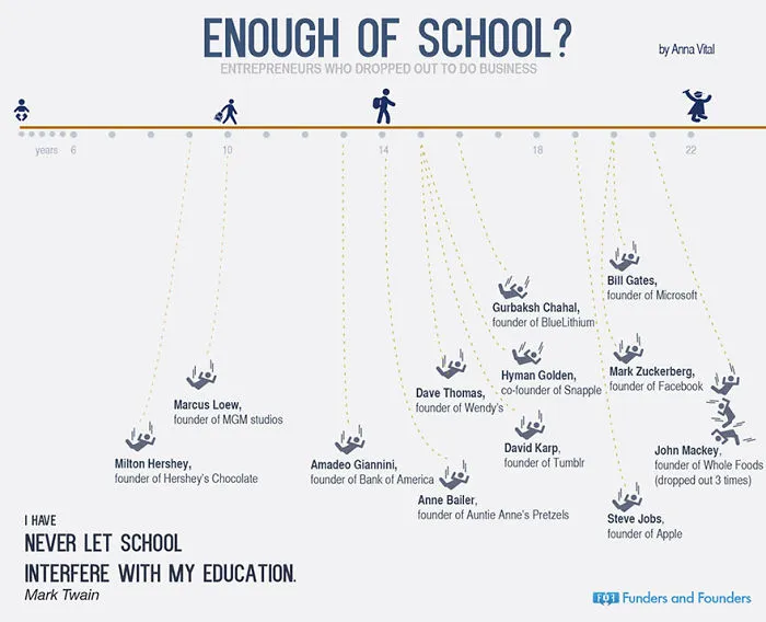 10+ Infographics For Entrepreneurs That Will Inspire You To Drop Out Of School And Start A Startup
