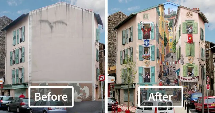 French Artist Transforms Boring City Walls Into Vibrant Scenes Full Of Life