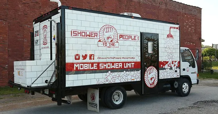 Man Turns Old Truck Into Mobile Shower For Homeless People To Wash Up And Restore Their Dignity