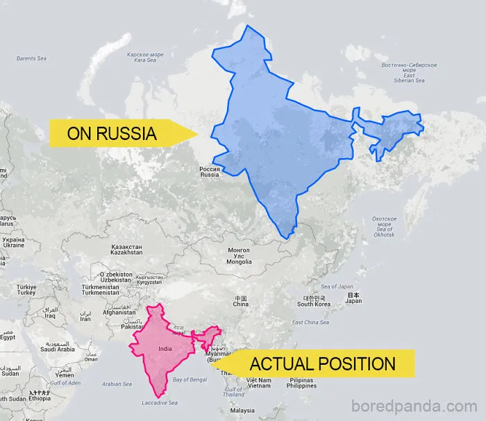 Así cambia India si la mueves al norte