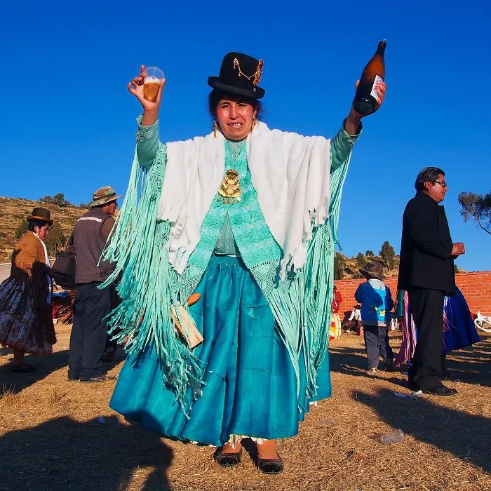 Martha, 'Cholita'. Yampupata, Bolivia