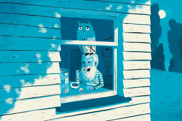 “My Neighbour Is A Bit Of An Eccentric Man. I Always Knew He Kept Owls, But I Didn’t Know They Lived In His House With Him Until I Spotted Him Eating Breakfast One Morning With A Large Owl Perched On Top Of His Head. The Best Part Was He Looked Quite Unfazed By The Whole Thing.”