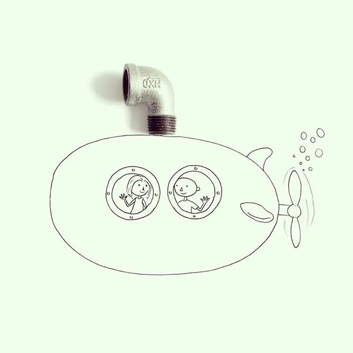New Everyday Objects Turned Into Imaginative Illustrations By Javier Pérez