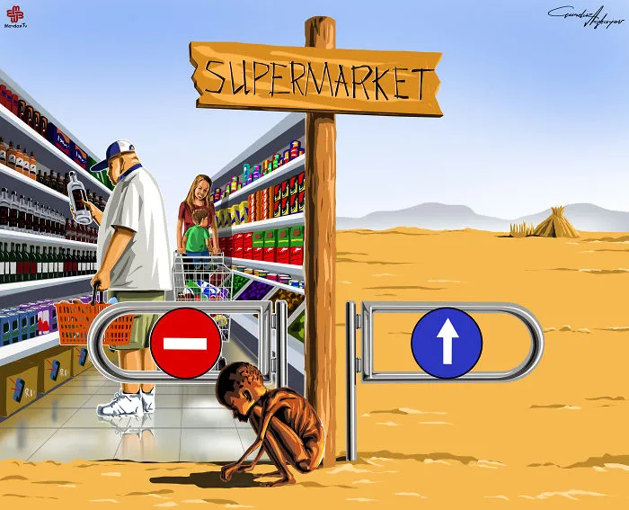 Supermarket: Satirical Illustrations Of Today's Problems By Gunduz Agayev