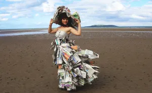 My Friend Made Her Dress From Hundreds Of Newspapers