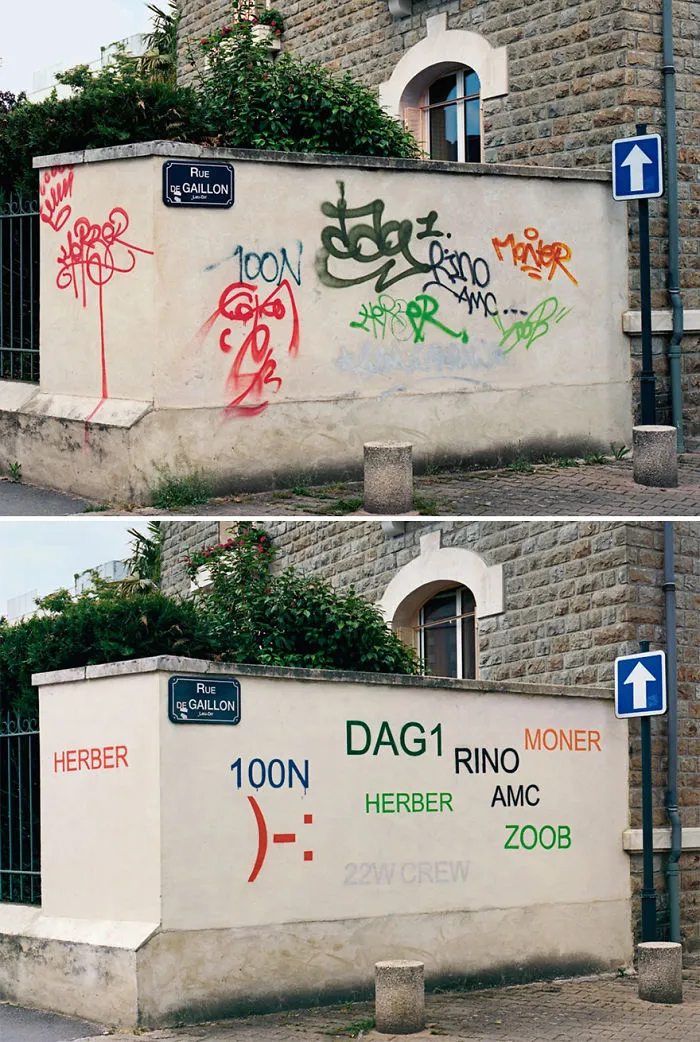 This Guy Is Painting Over Ugly Graffiti To Make It Legible